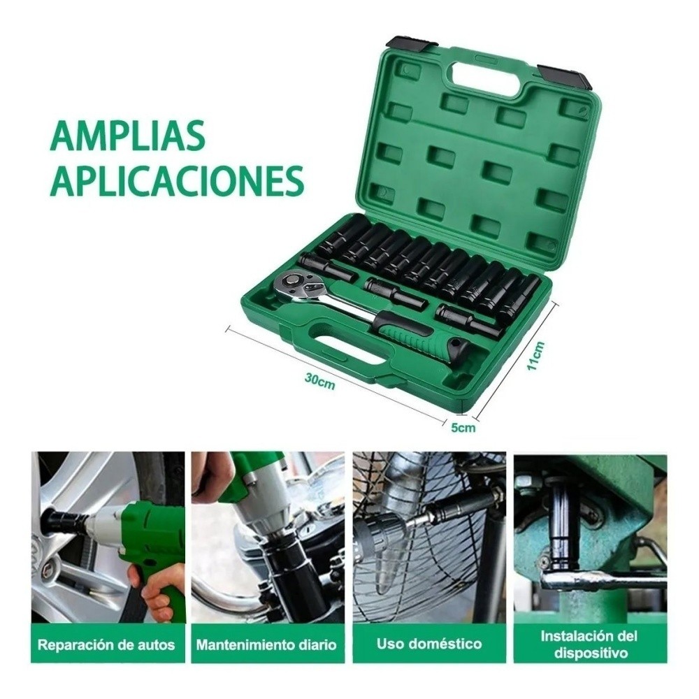 SHAWTY S0057-14 1/2" Socket Set with Ratchet Wrench, 14 pcs