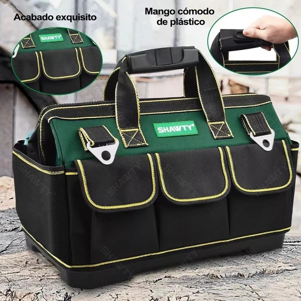 SHAWTY S0058-17 17" Electrician's Tool Bag - Waterproof Base, Adjustable Strap, Large Capacity