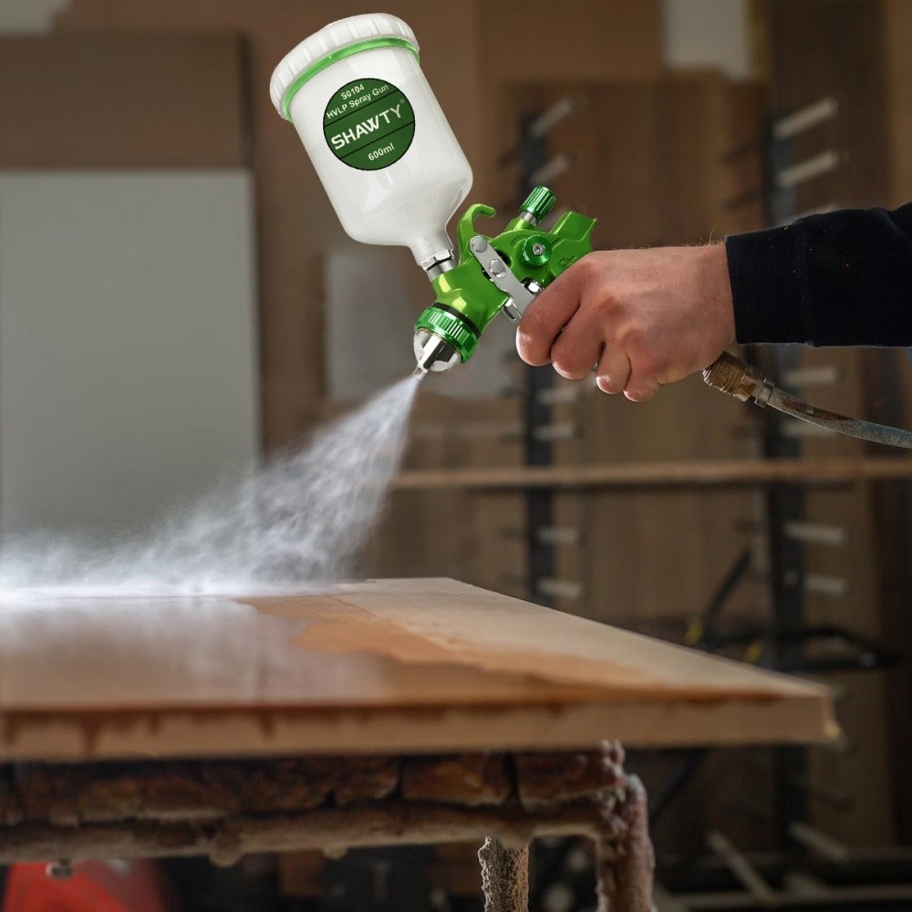 Shawty S0104 HVLP Spray Gun – 1.4/1.7/2.0mm Nozzles, 600CC Canister, 1/4" Air Connection