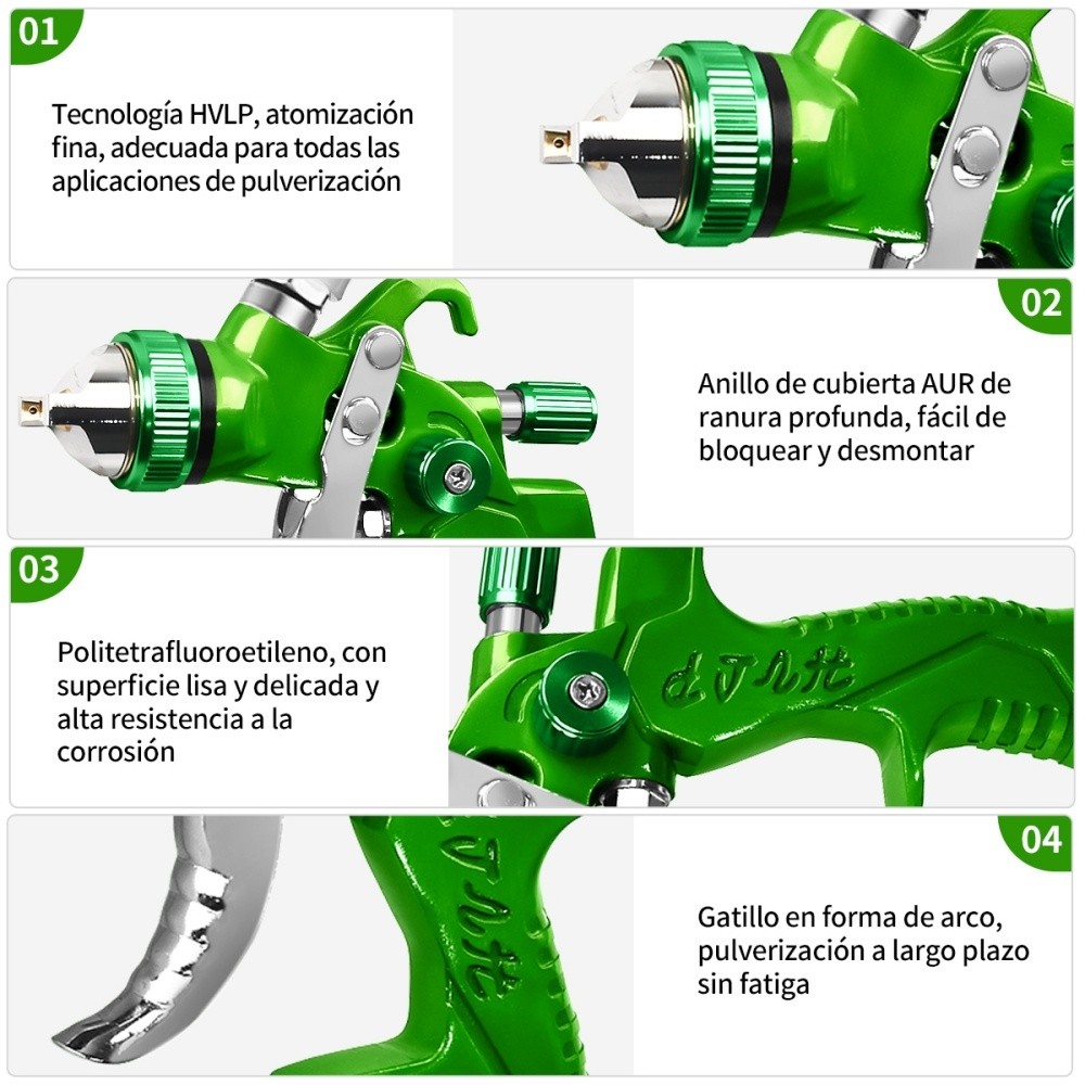 Shawty S0104 HVLP Spray Gun – 1.4/1.7/2.0mm Nozzles, 600CC Canister, 1/4" Air Connection