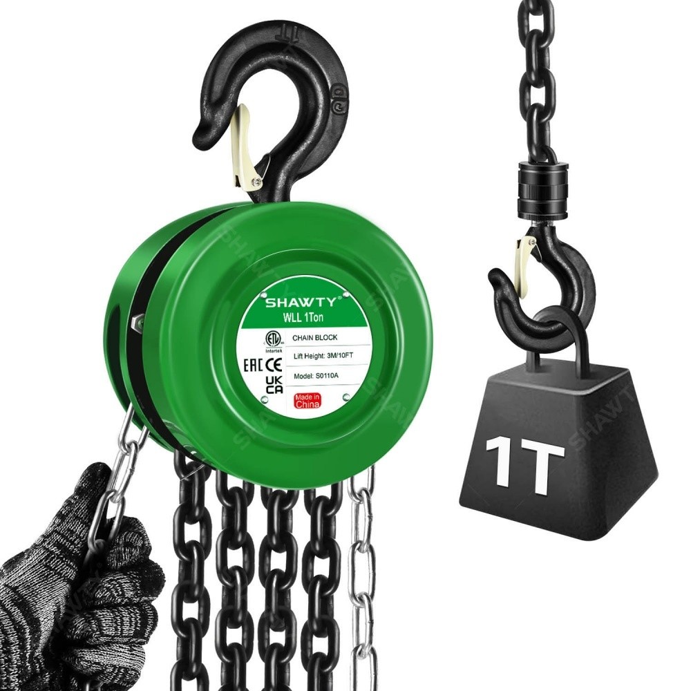 SHAWTY S0110A 1T 3M Manual Chain Hoist: Lifts Goods, for Factories/Construction