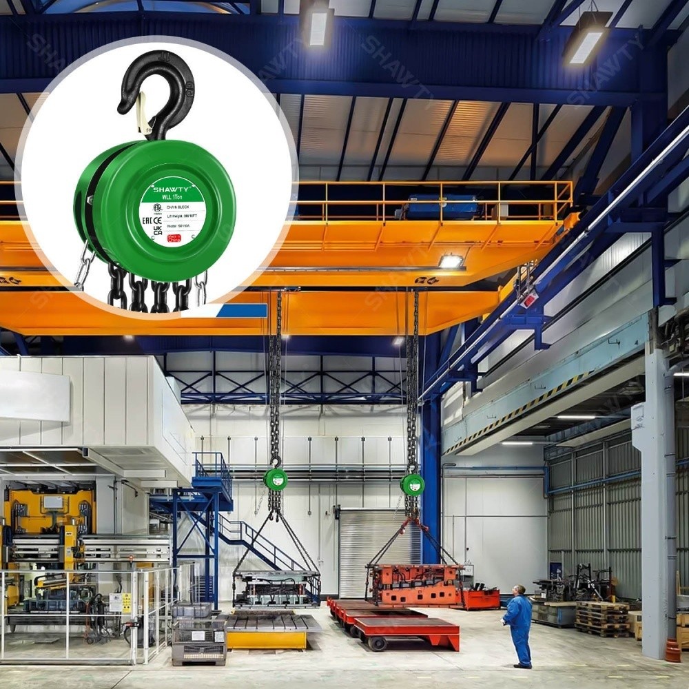 SHAWTY S0110A 1T 3M Manual Chain Hoist: Lifts Goods, for Factories/Construction