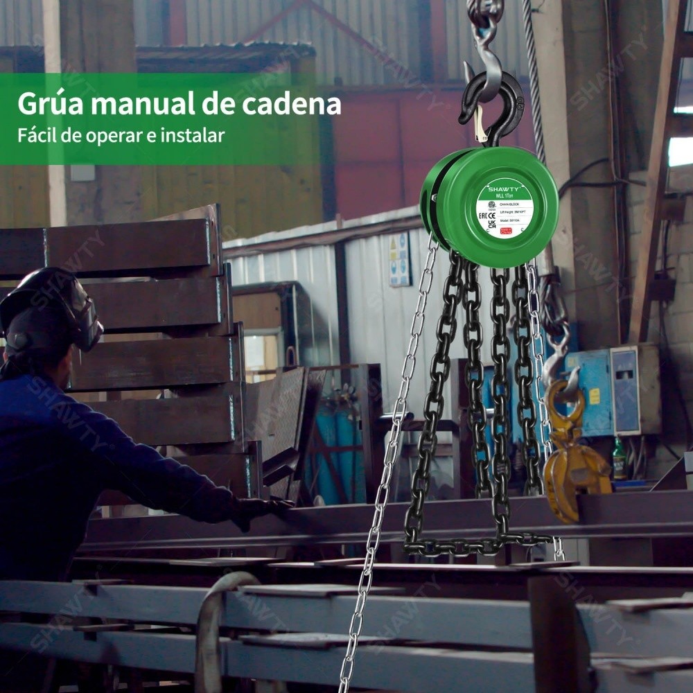 SHAWTY S0110A 1T 3M Manual Chain Hoist: Lifts Goods, for Factories/Construction