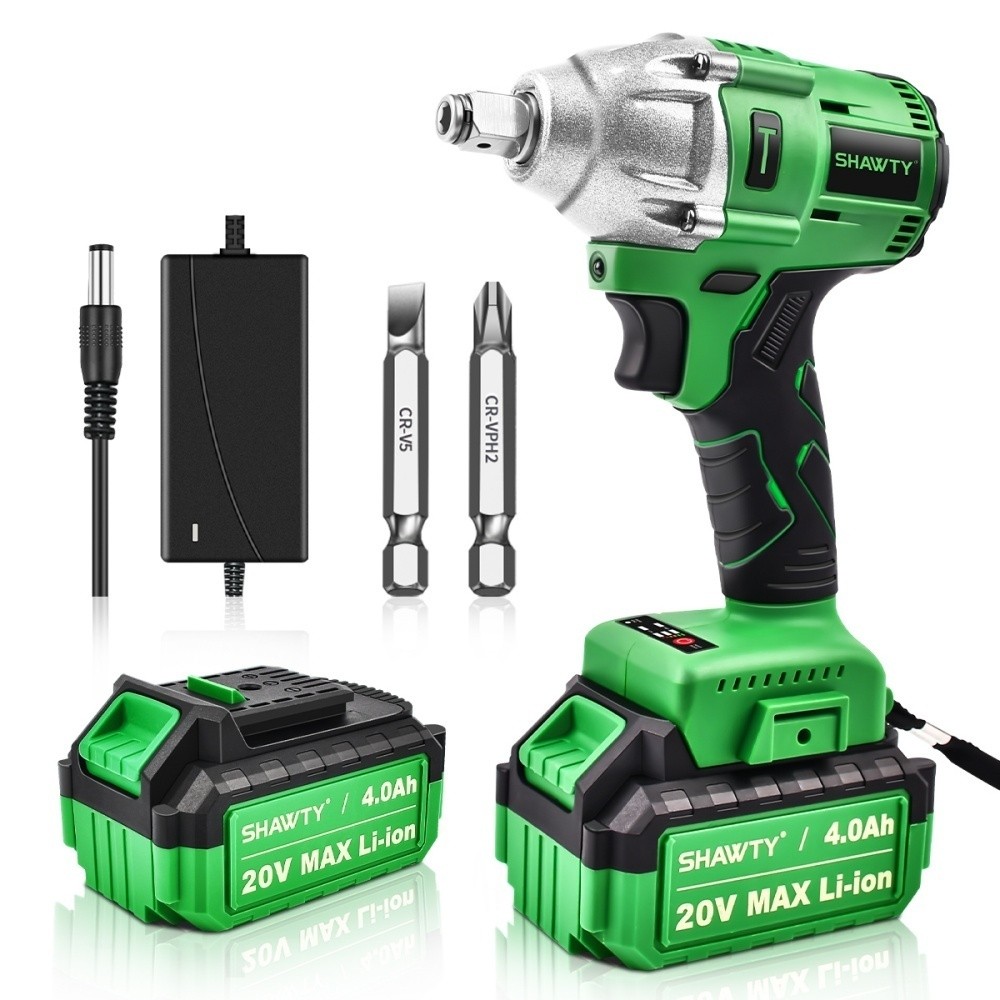 SHAWTY S0048A 1/2" Cordless Impact Wrench 320N·m 700W, Battery Charger Input 220V