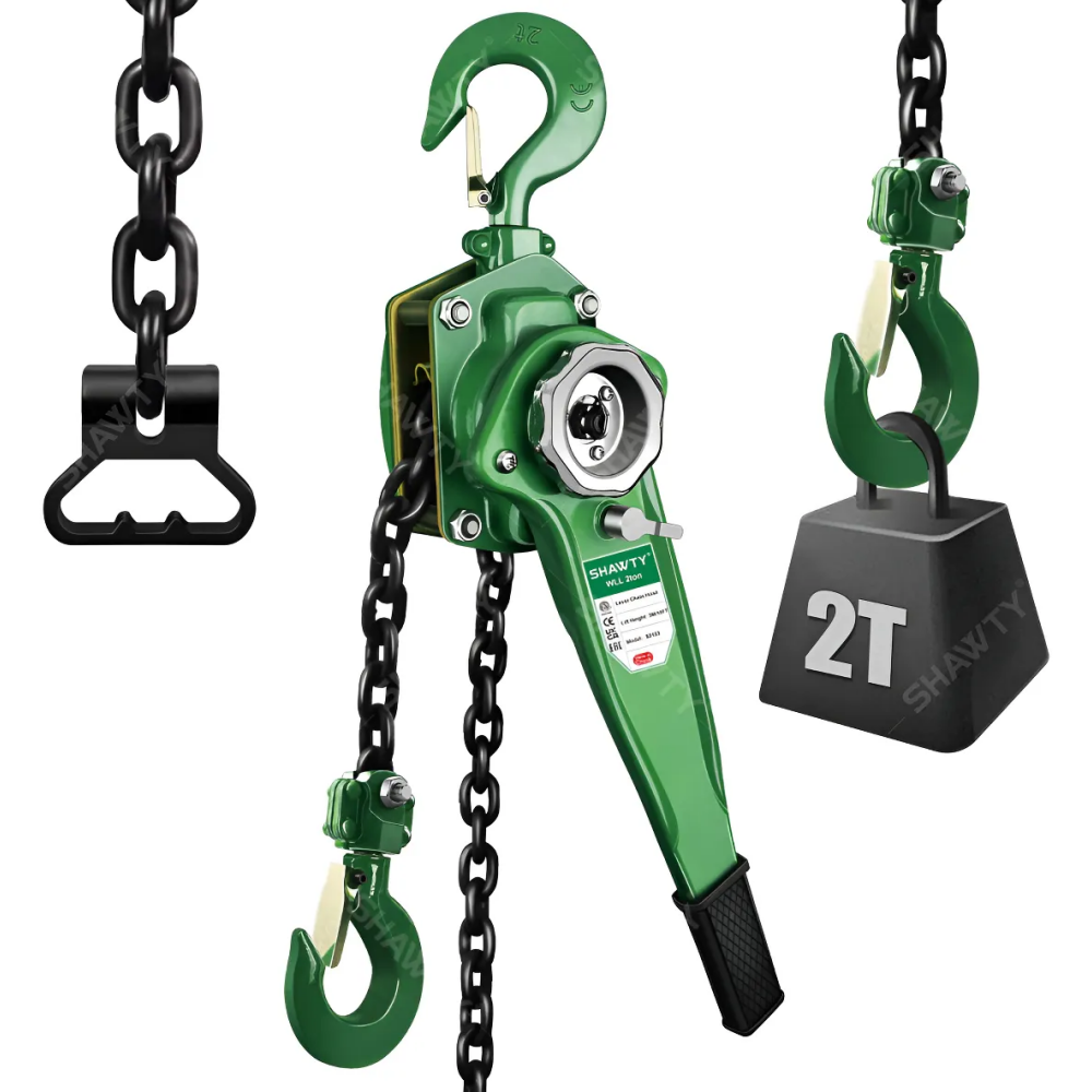 SHAWTY S0103 3M 2T Steel Lever Hoist – Rubber Ratchet, Warehouse/Building/Garage